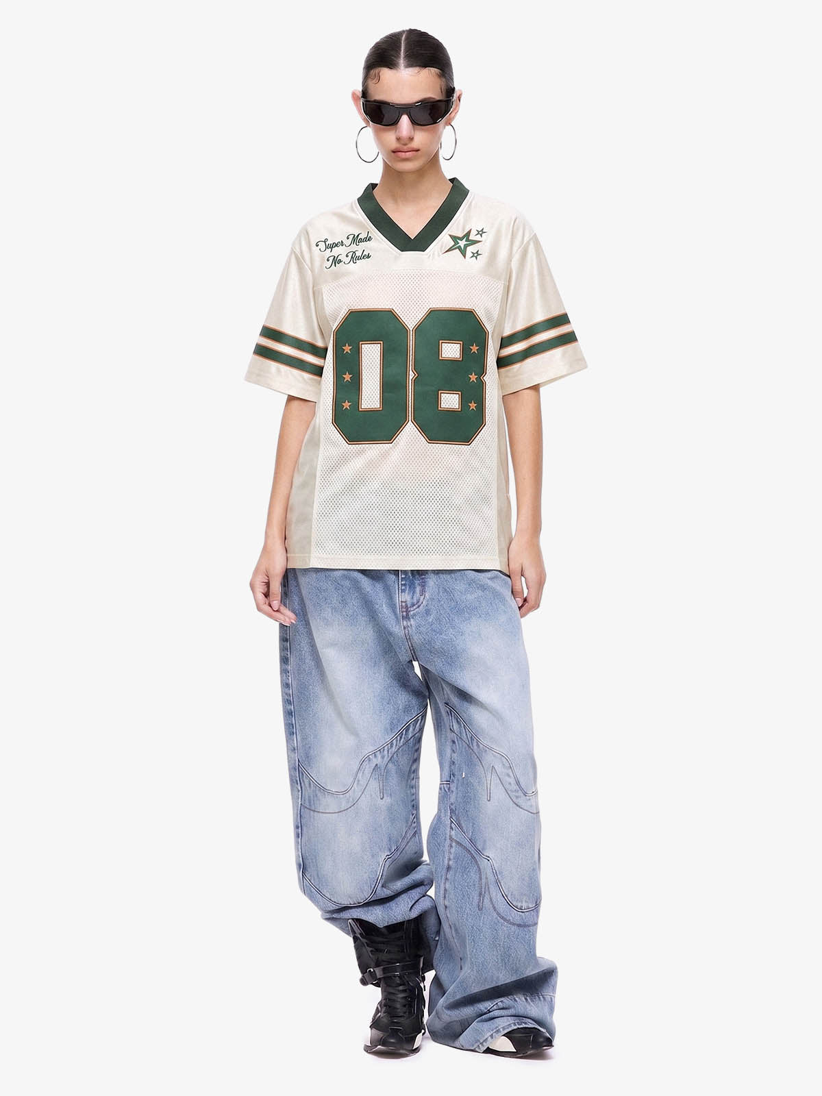 Camiseta Manfinity Studios Green Retro Jersey Oversized — Foto 6
