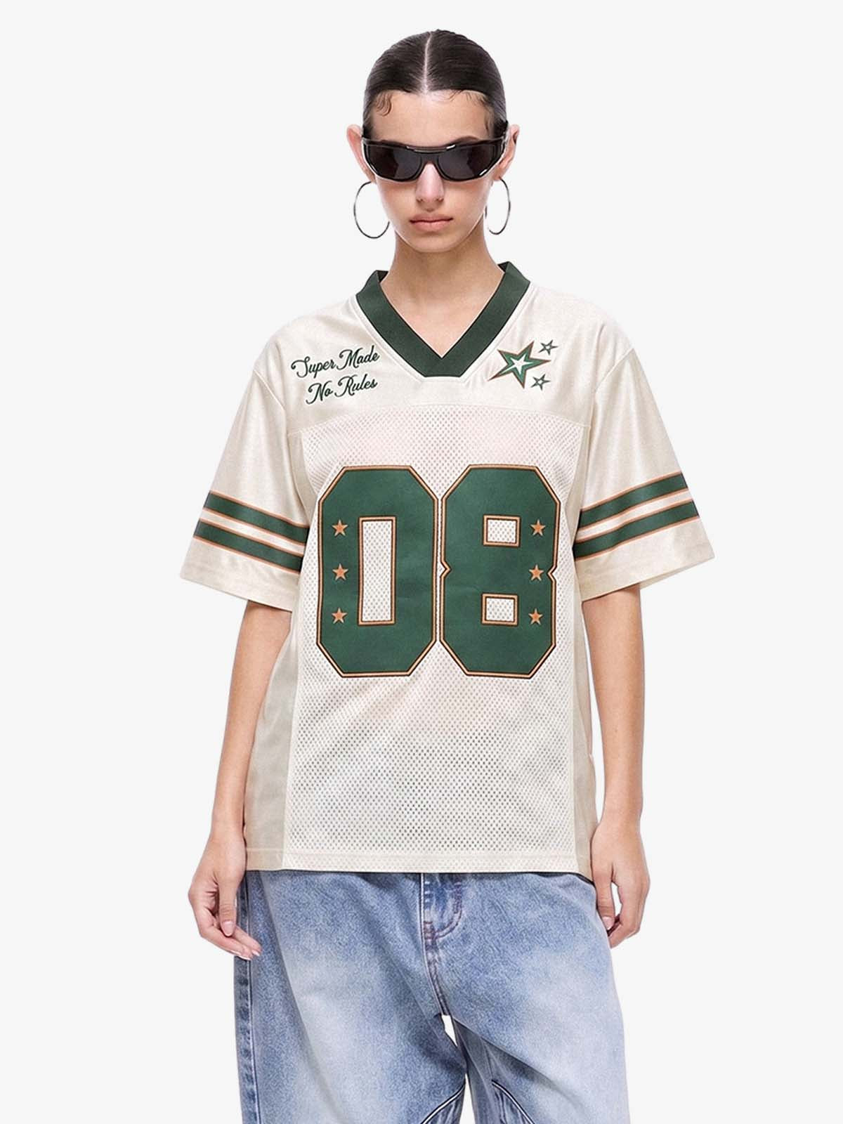 Camiseta Manfinity Studios Green Retro Jersey Oversized — Foto 5