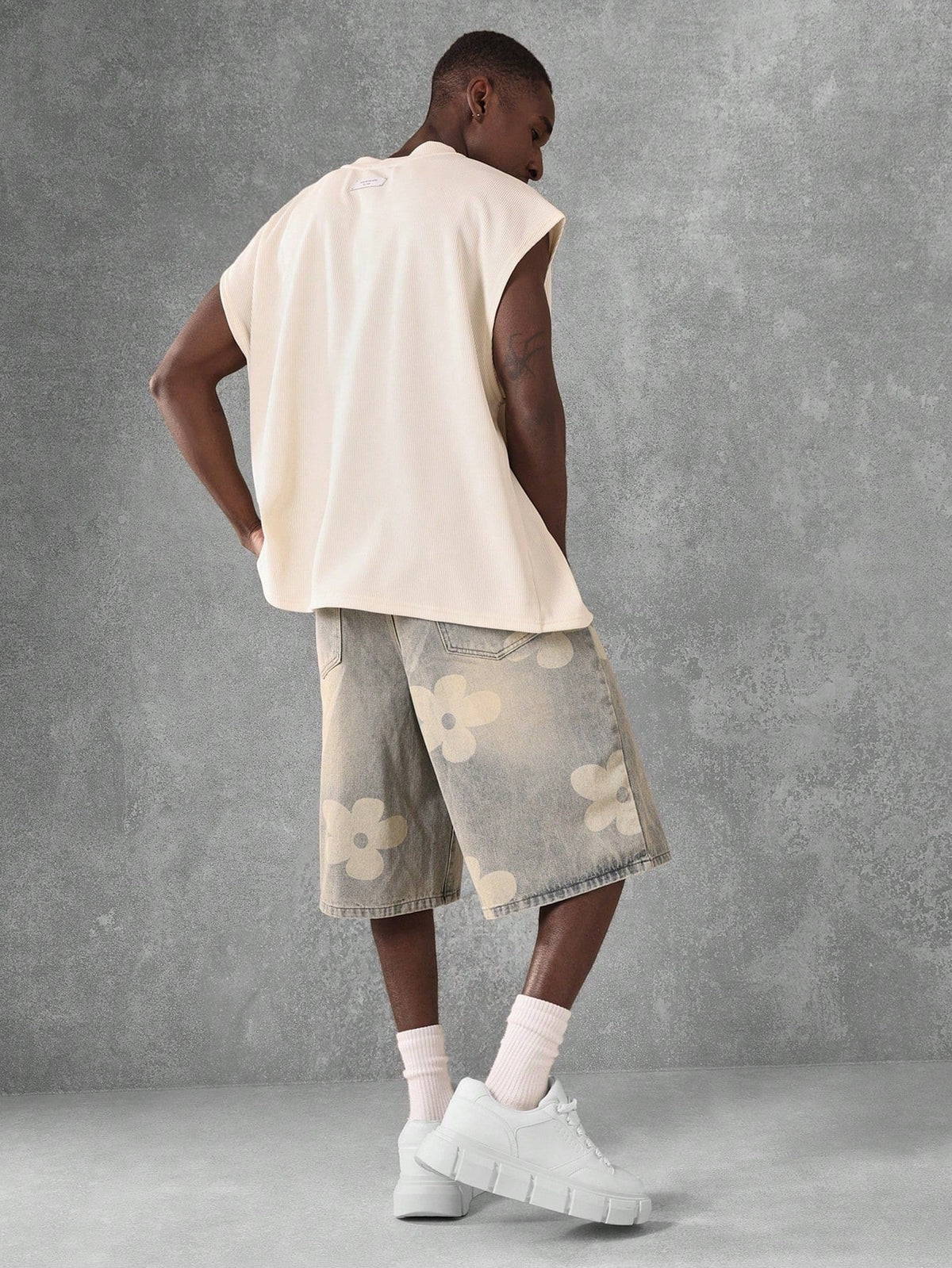 Short Manfinity Denim Florals — Foto 5