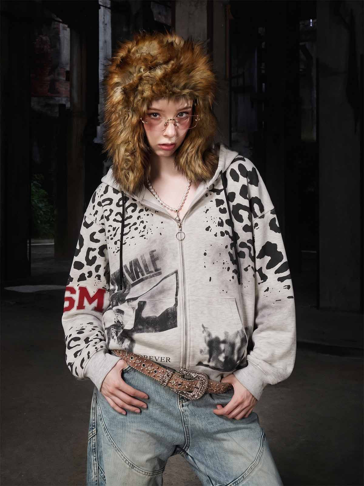 Moletom Manfinity Leopard Appliqué — Foto 4