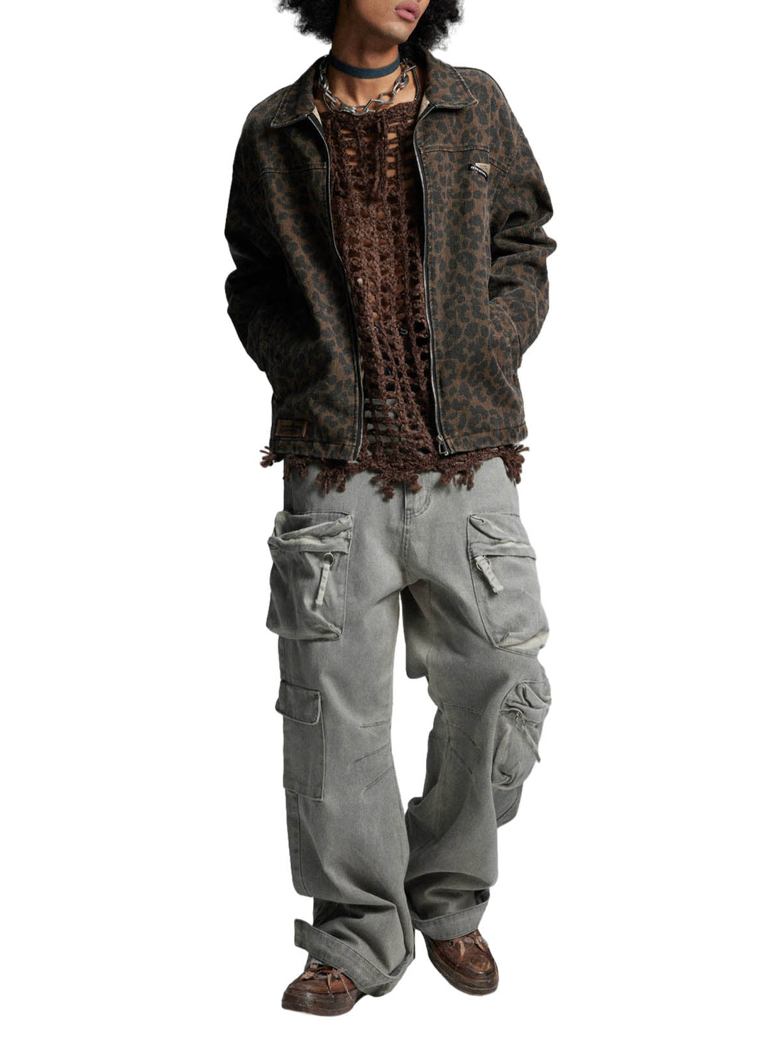Jaqueta Manfinity Vintage Washed Cheetah — Foto 1