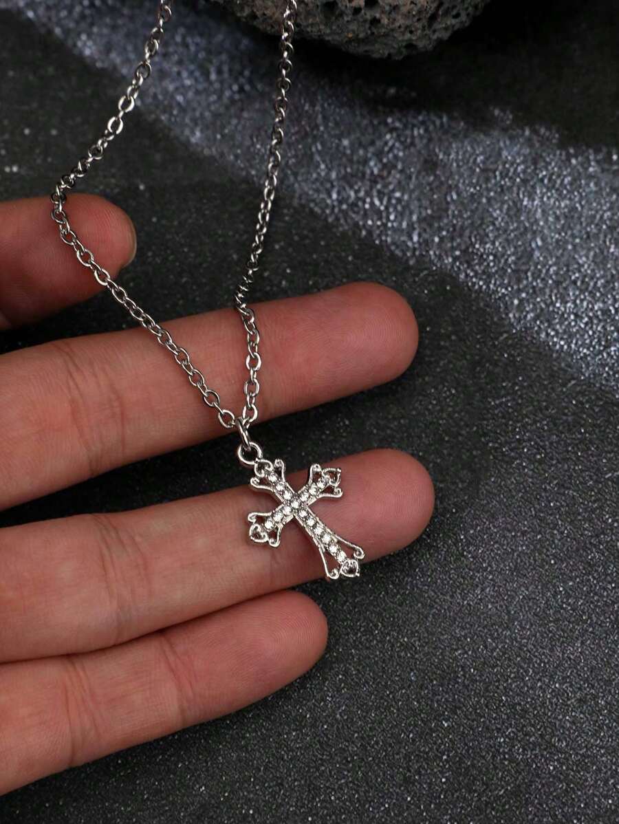 Colar Manfinity Crucifixo Strass — Foto 12