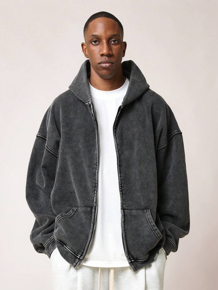 Moletom Manfinity Washed Zipper — Foto 2