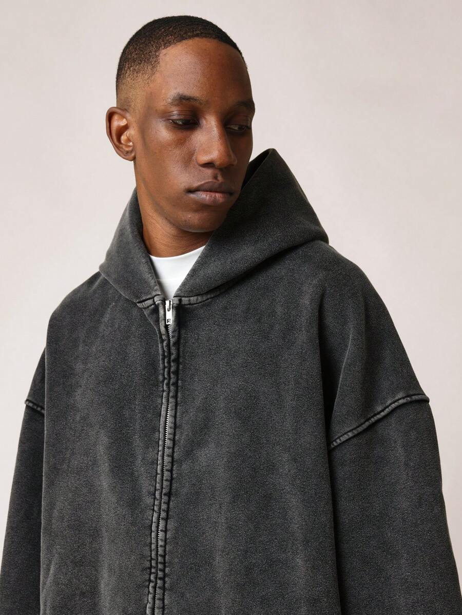 Moletom Manfinity Washed Zipper — Foto 4
