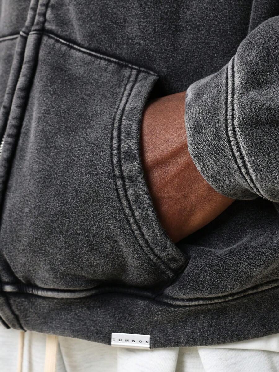 Moletom Manfinity Washed Zipper — Foto 5