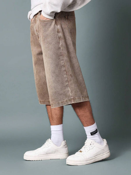 Bermuda Jorts Jeans Manfinity Studios Earth Wash Essential — Foto 2