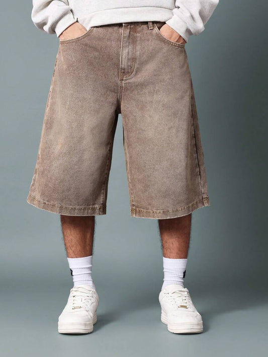 Bermuda Jorts Jeans Manfinity Studios Earth Wash Essential — Foto 1