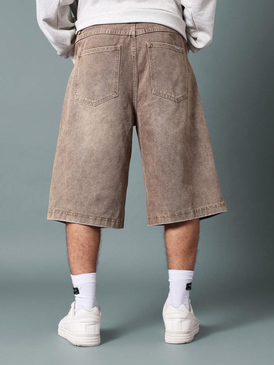 Bermuda Jorts Jeans Manfinity Studios Earth Wash Essential — Foto 6