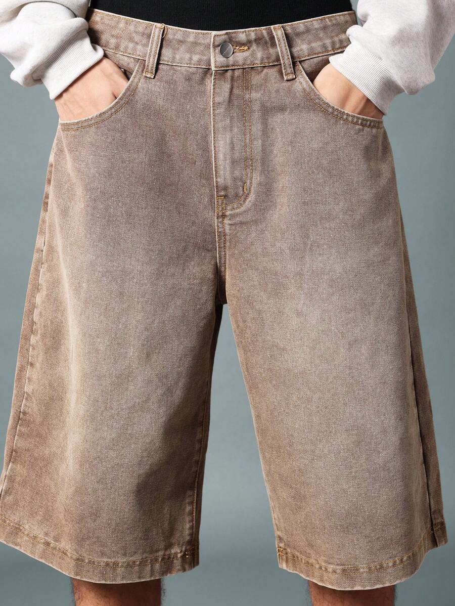 Bermuda Jorts Jeans Manfinity Studios Earth Wash Essential — Foto 7