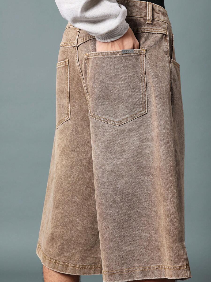 Bermuda Jorts Jeans Manfinity Studios Earth Wash Essential — Foto 8