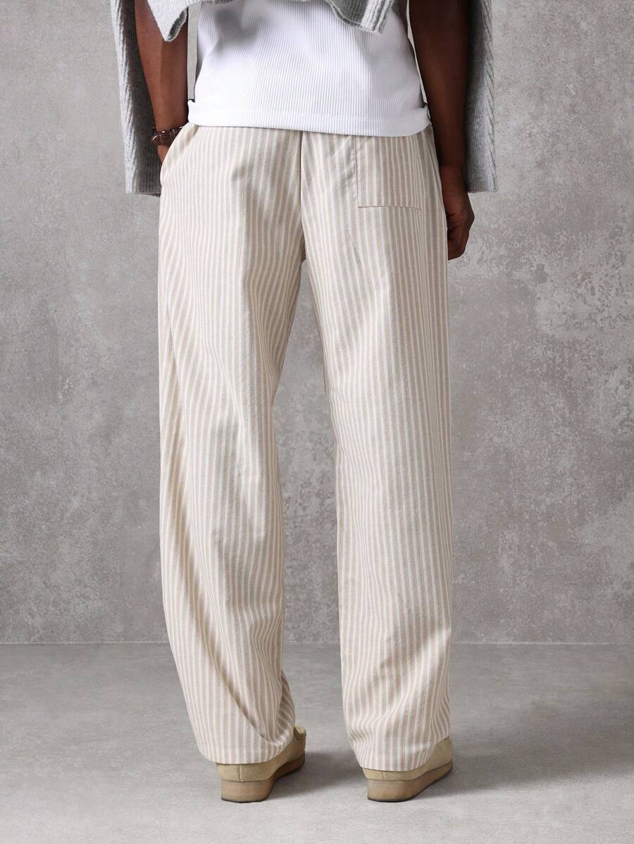 Calça Manfinity Studios Linen Pinstripe Relaxed Trousers — Foto 13