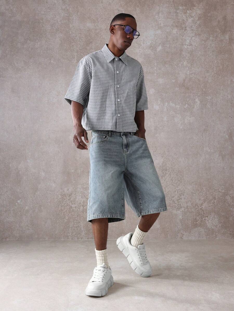 Bermuda Jorts Jeans Manfinity Studios Suzulan Graffiti — Foto 8
