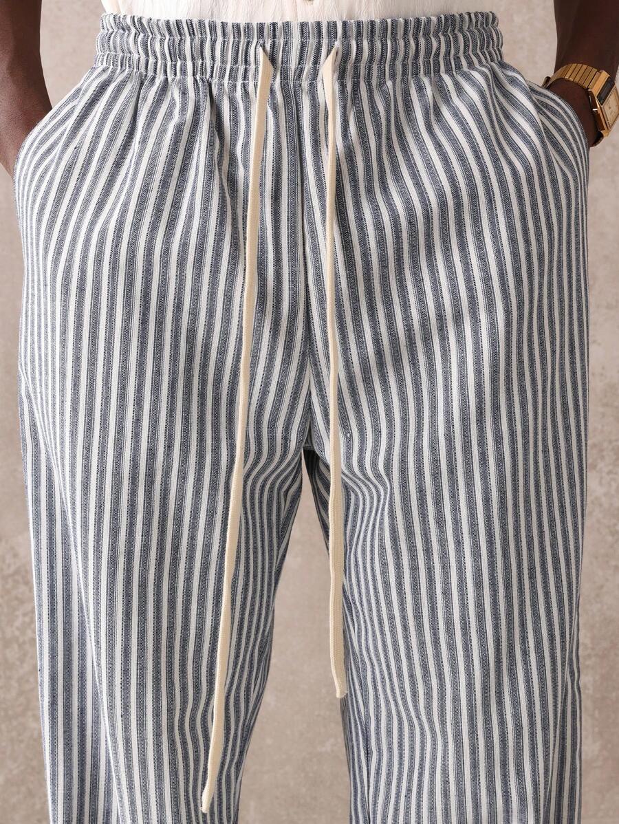 Calça Manfinity Studios Linen Pinstripe Relaxed Trousers — Foto 22
