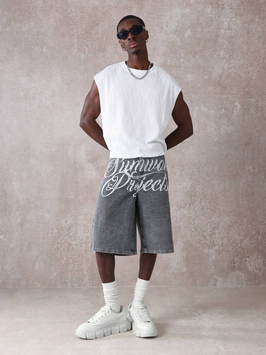 Bermuda Jeans Manfinity Studios Archive Jorts — Foto 14