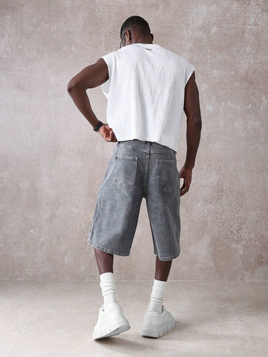 Bermuda Jeans Manfinity Studios Archive Jorts — Foto 16