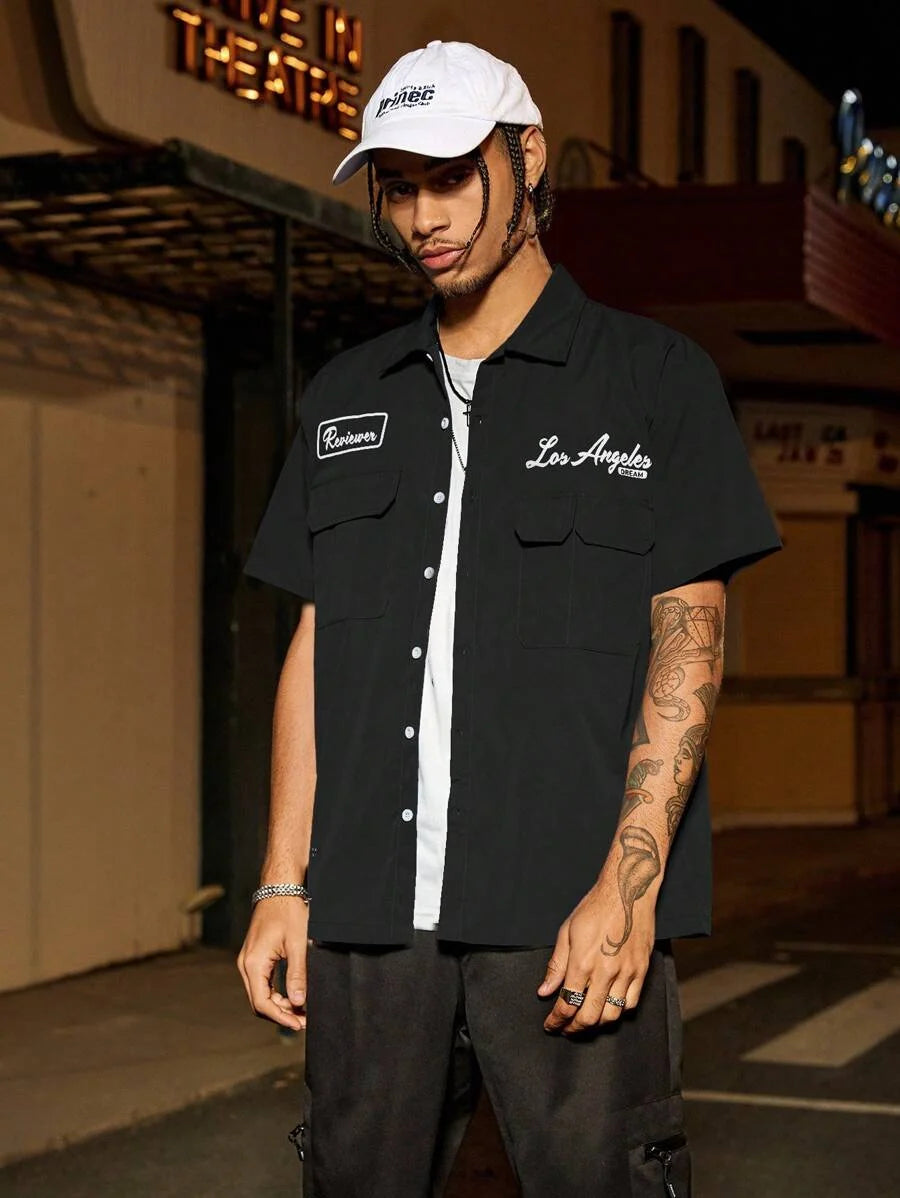 Camisa Manfinity Studios Los Angeles Workshirt — Foto 3