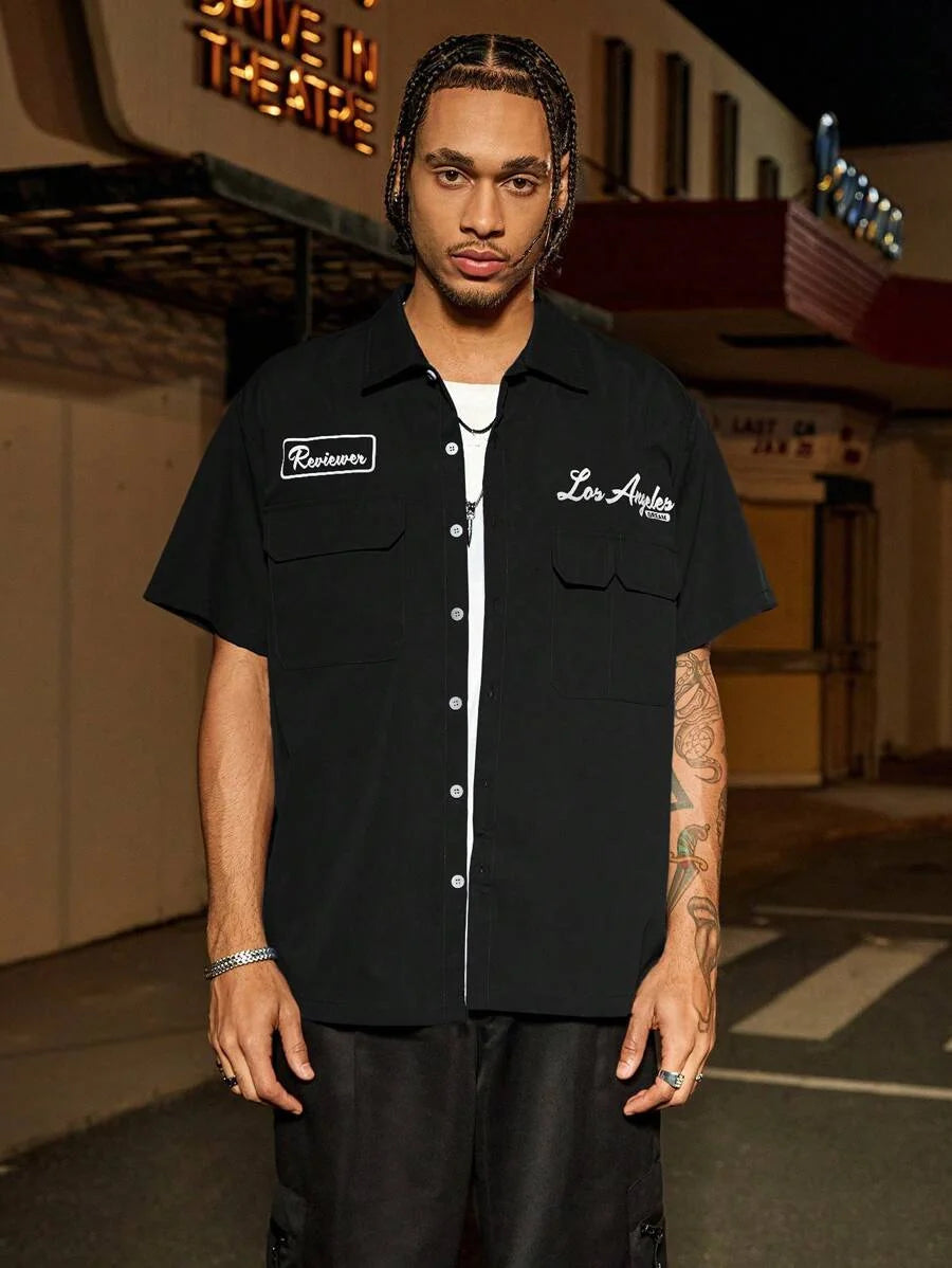 Camisa Manfinity Studios Los Angeles Workshirt — Foto 4