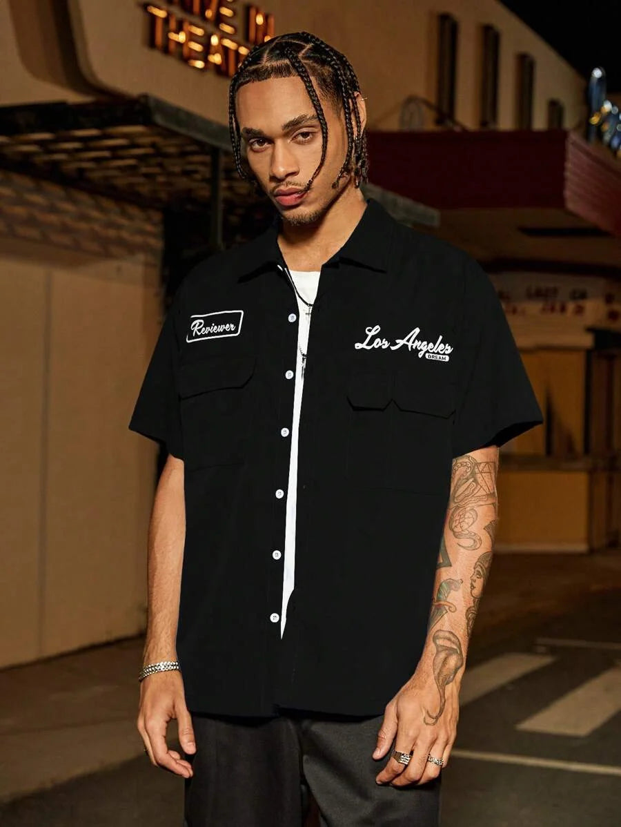 Camisa Manfinity Studios Los Angeles Workshirt — Foto 5