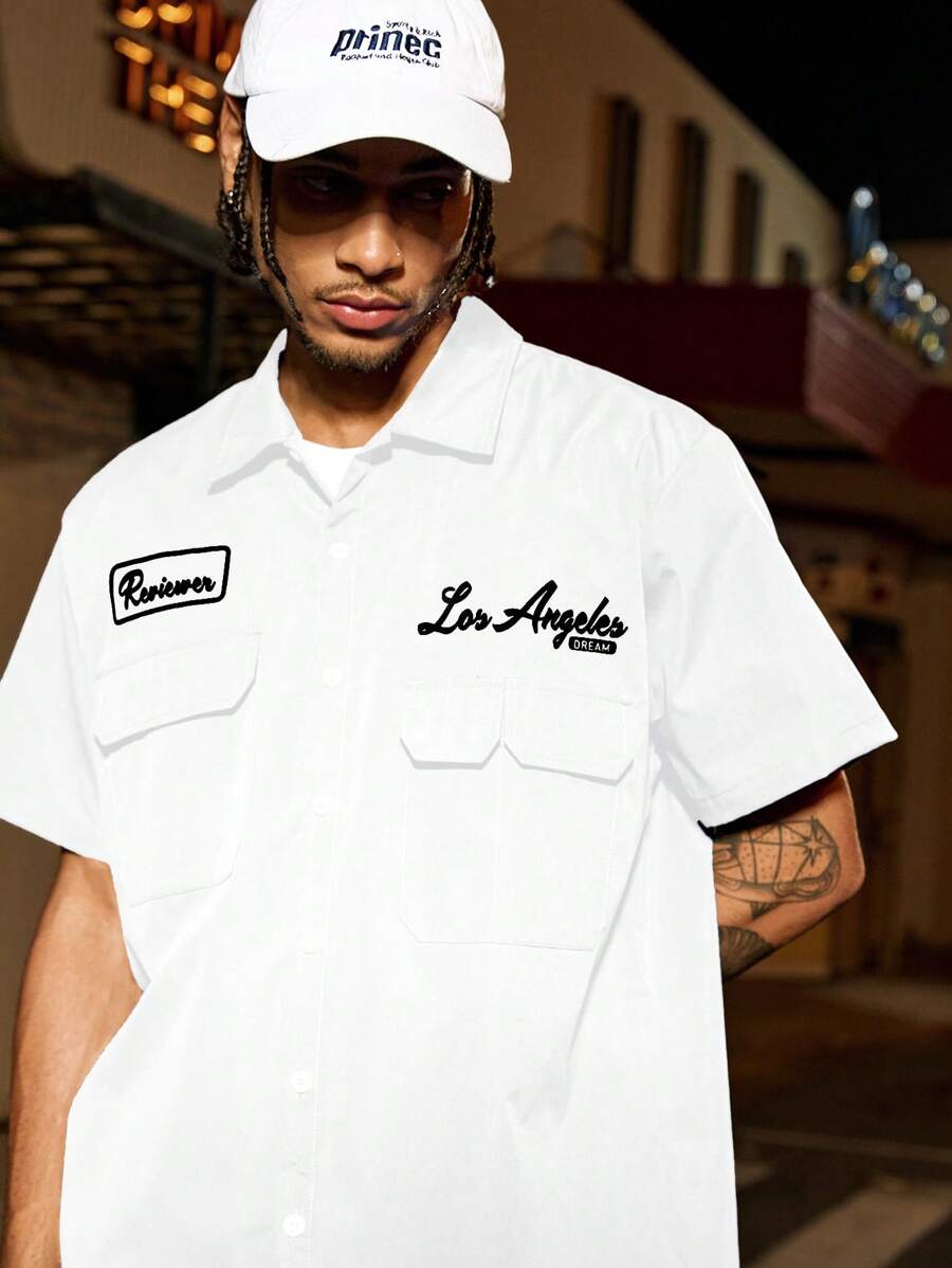 Camisa Manfinity Studios Los Angeles Workshirt — Foto 7