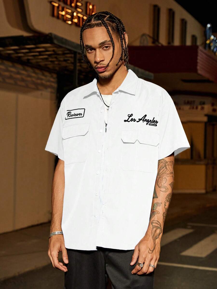 Camisa Manfinity Studios Los Angeles Workshirt — Foto 8