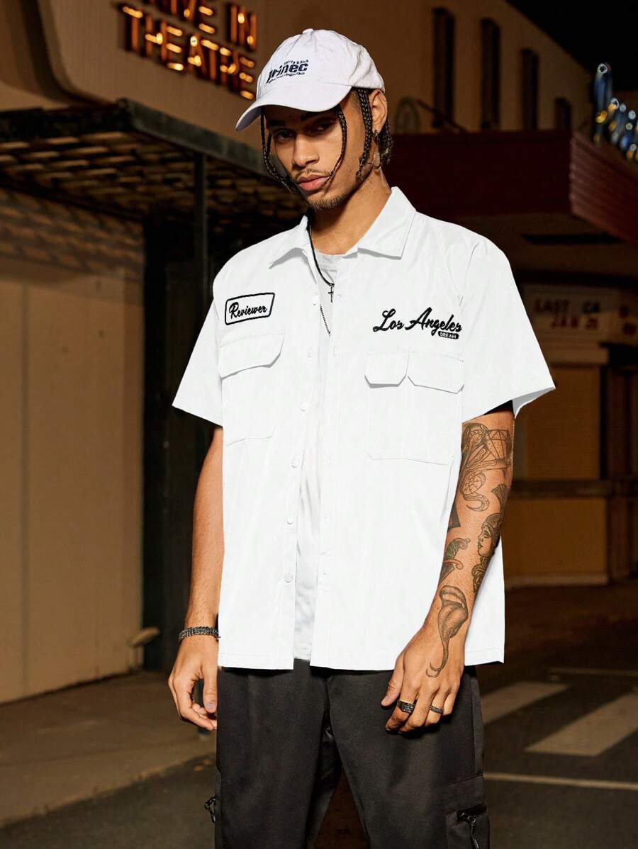 Camisa Manfinity Studios Los Angeles Workshirt — Foto 9