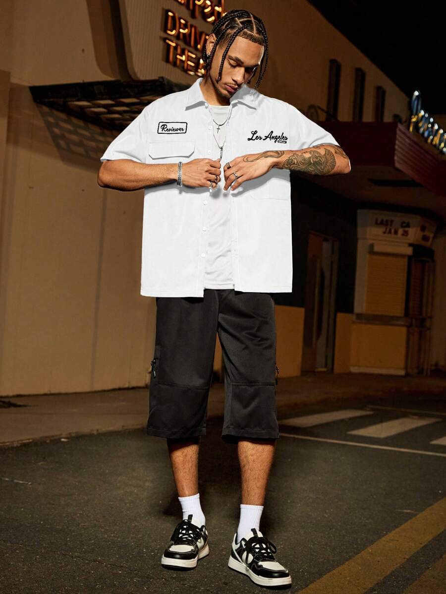 Camisa Manfinity Studios Los Angeles Workshirt — Foto 10