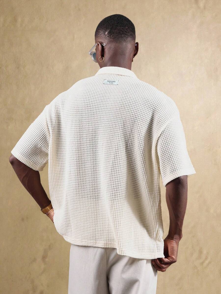 Camisa Polo Manfinity Studios Waffle Knit Polo — Foto 2