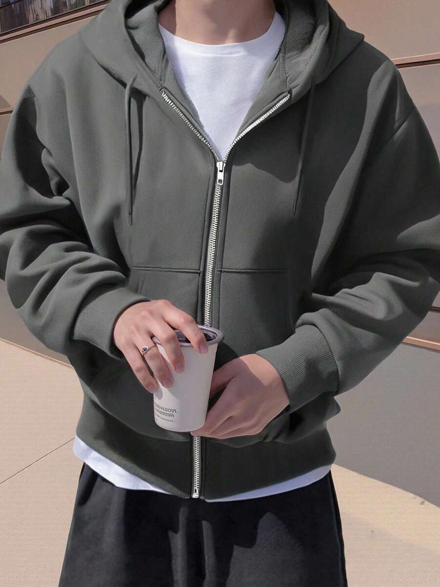Moletom Manfinity Zip-Up Essential — Foto 4