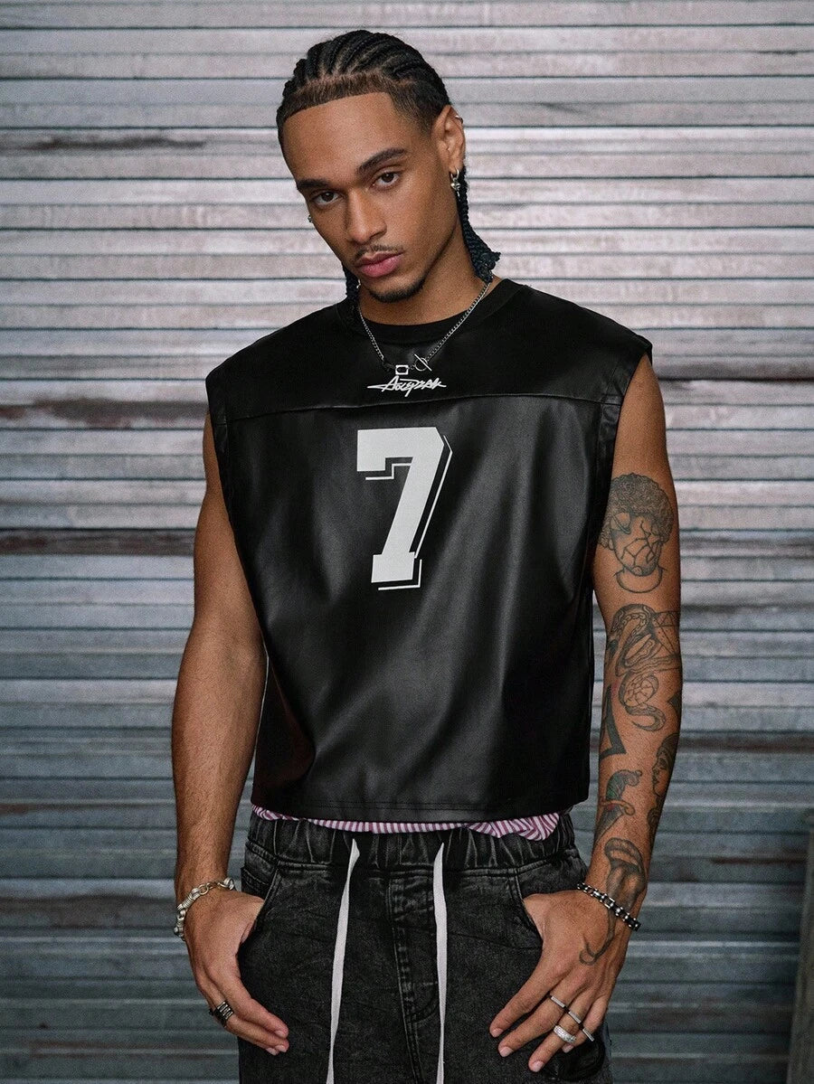 Regata Manfinity Studios Leather Football Jersey Vest — Foto 3