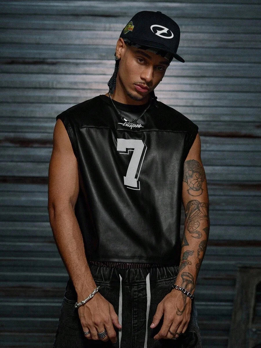 Regata Manfinity Studios Leather Football Jersey Vest — Foto 5