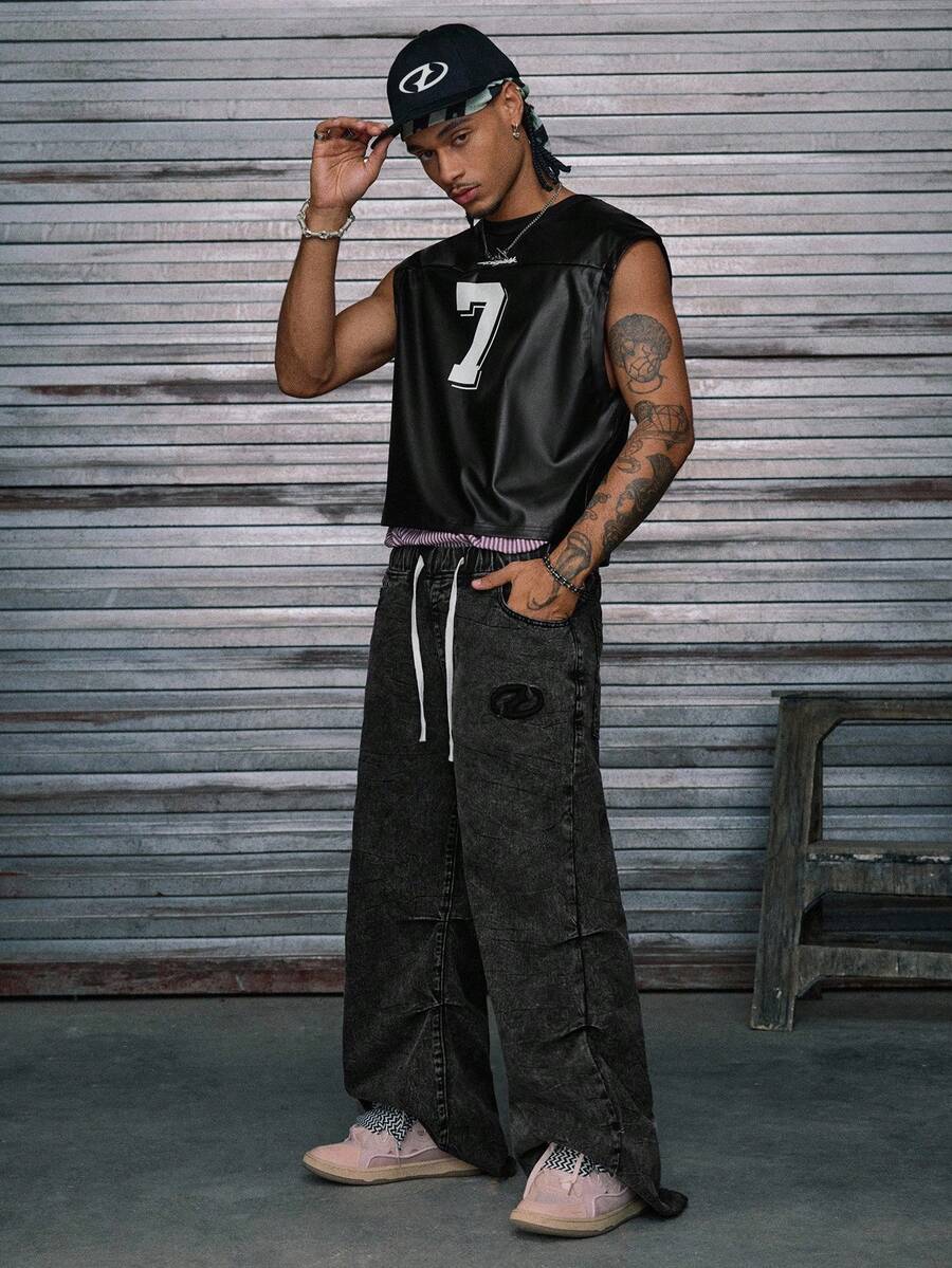 Regata Manfinity Studios Leather Football Jersey Vest — Foto 6