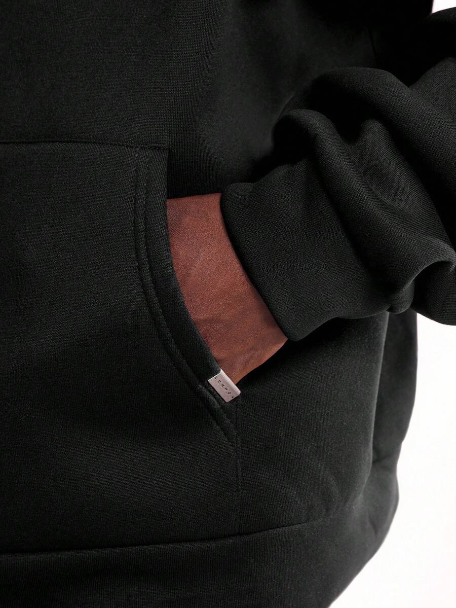 Moletom Manfinity Studios Script Zip Hoodie — Foto 3