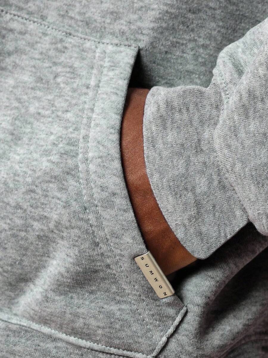 Moletom Manfinity Studios Script Zip Hoodie — Foto 13