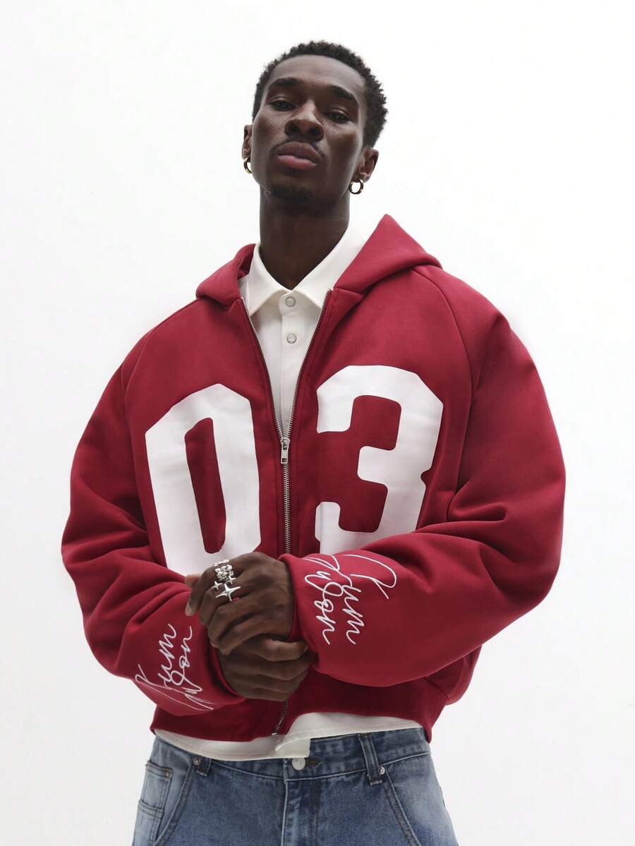 Moletom Manfinity Zip-Up Varsity 03 — Foto 1