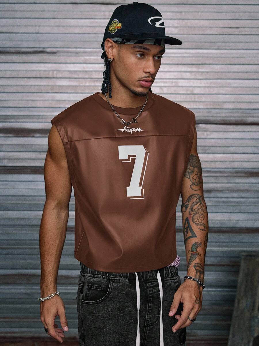 Regata Manfinity Studios Leather Football Jersey Vest — Foto 7