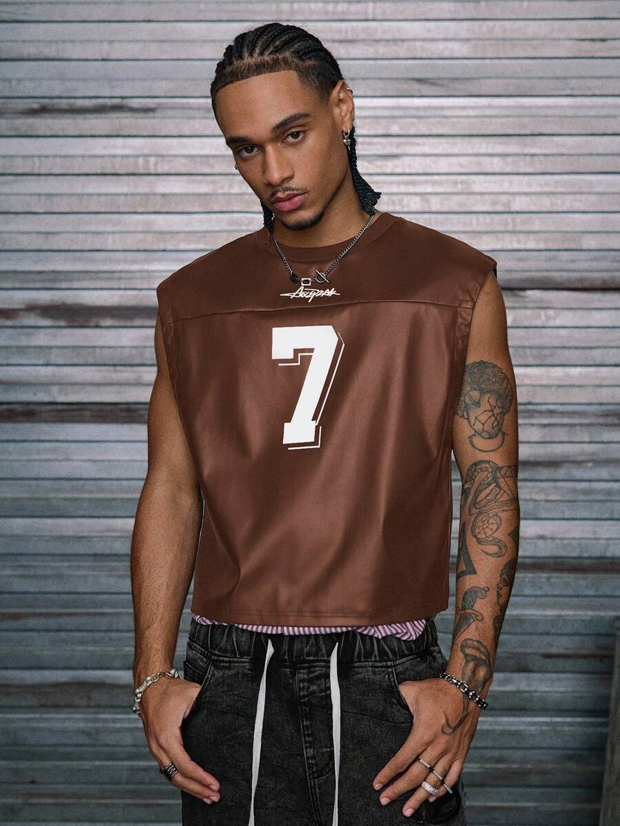 Regata Manfinity Studios Leather Football Jersey Vest — Foto 9
