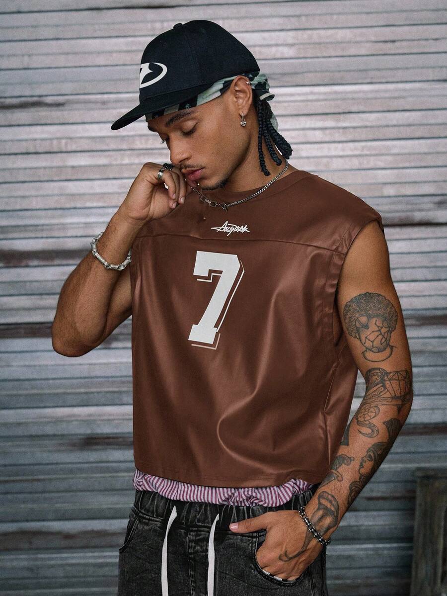 Regata Manfinity Studios Leather Football Jersey Vest — Foto 10