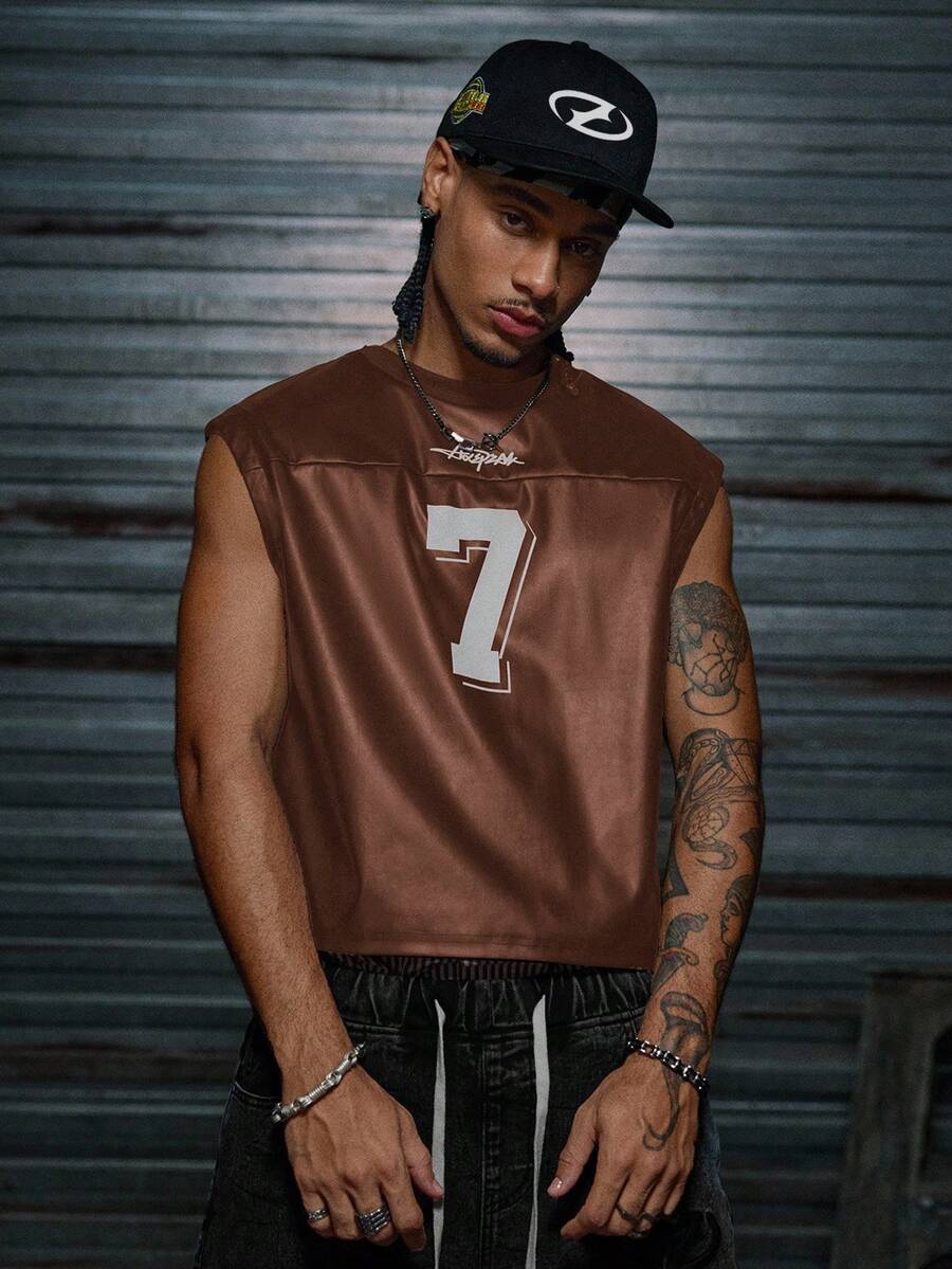 Regata Manfinity Studios Leather Football Jersey Vest — Foto 11