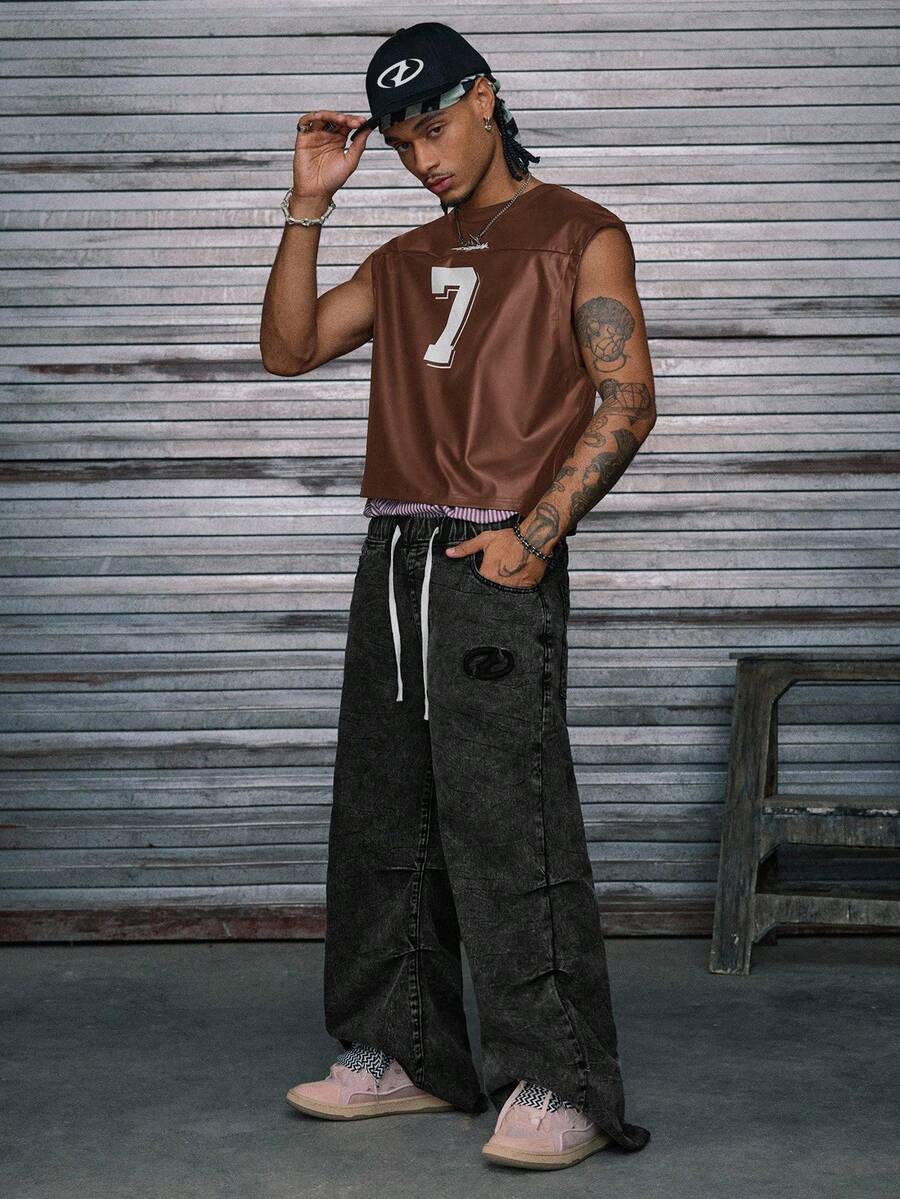 Regata Manfinity Studios Leather Football Jersey Vest — Foto 12