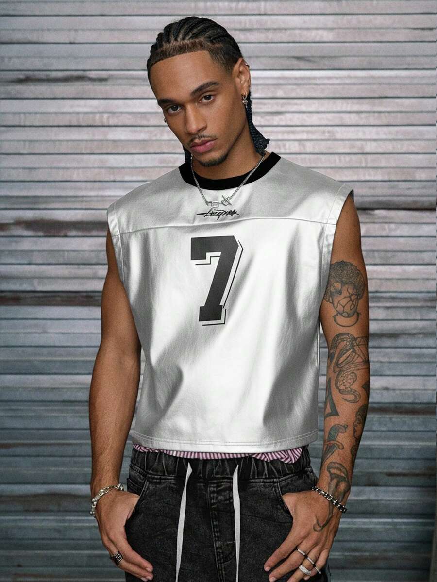 Regata Manfinity Studios Leather Football Jersey Vest — Foto 15