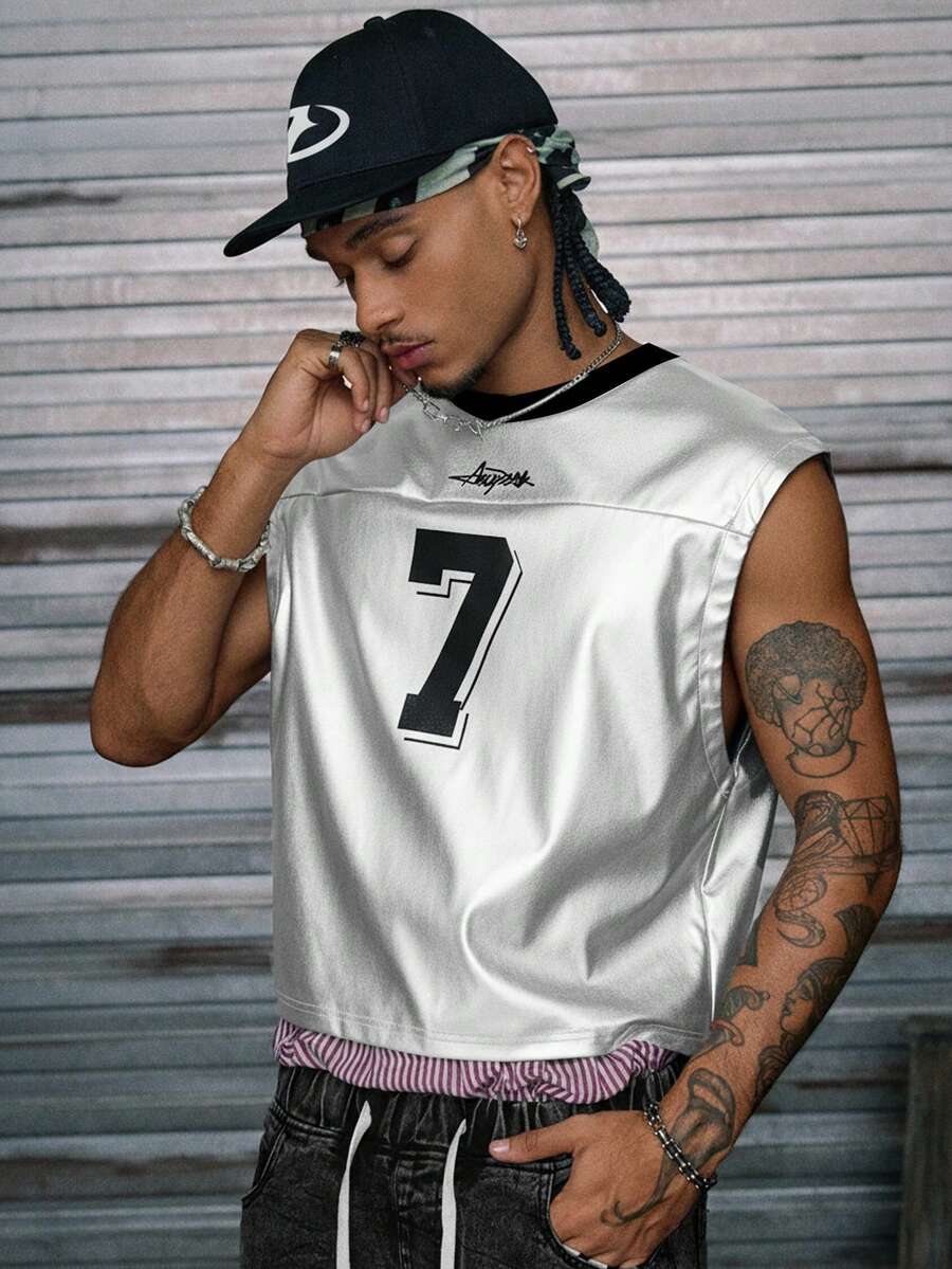 Regata Manfinity Studios Leather Football Jersey Vest — Foto 16