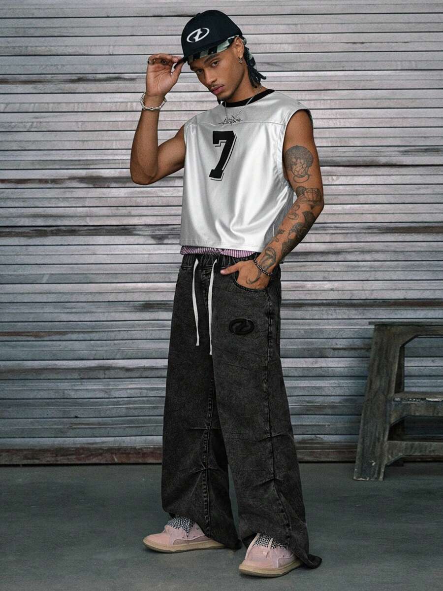 Regata Manfinity Studios Leather Football Jersey Vest — Foto 18