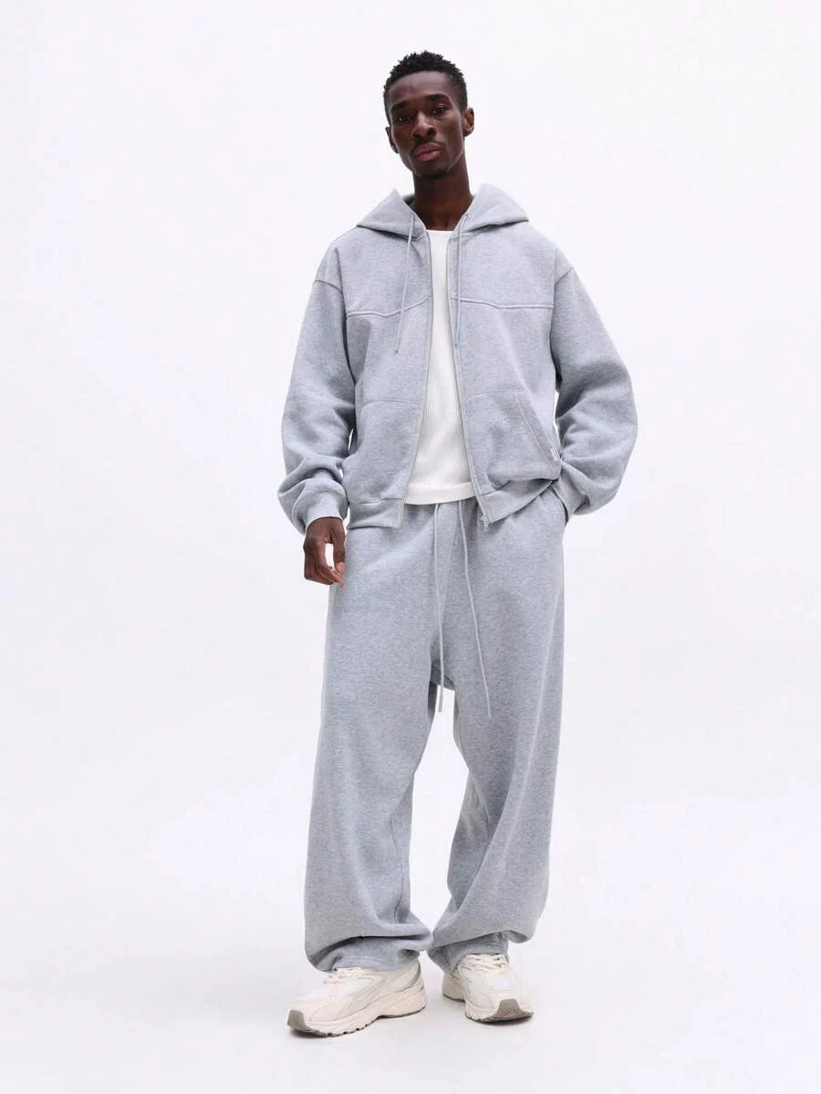 Conjunto Moletom Manfinity Studios Panel Zip Tracksuit Grey — Foto 5