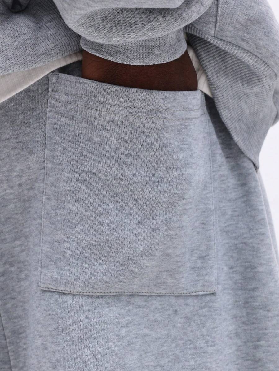 Conjunto Moletom Manfinity Studios Panel Zip Tracksuit Grey — Foto 8
