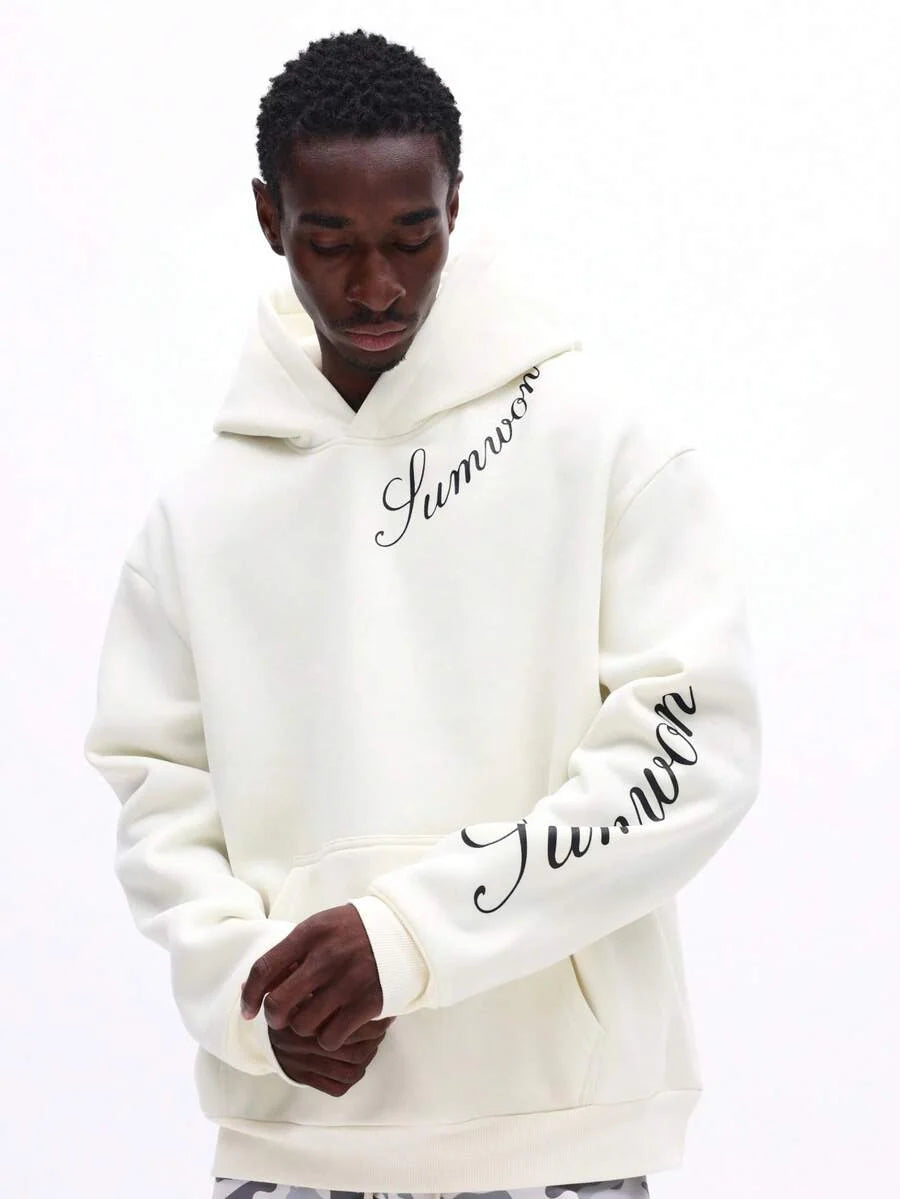 Moletom Manfinity Studios Script Hoodie — Foto 5
