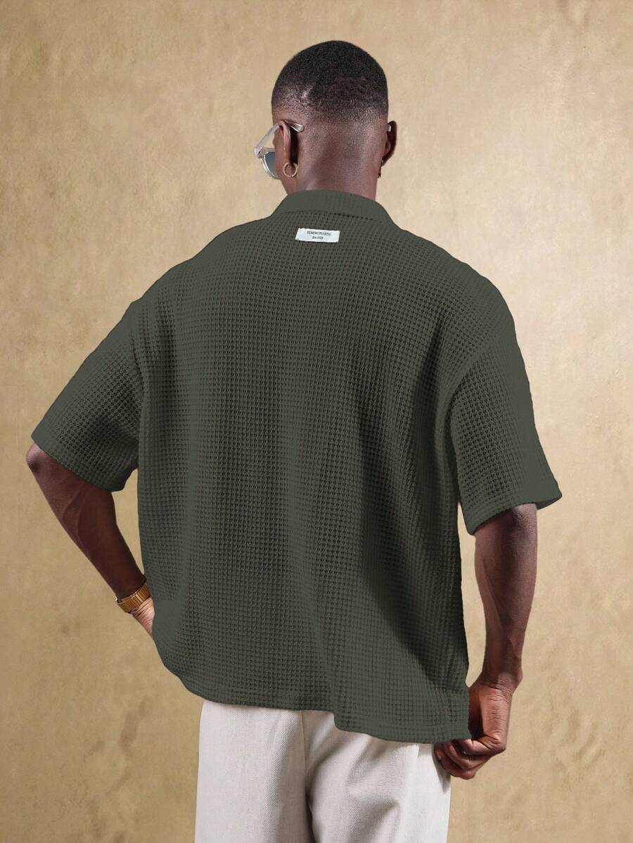 Camisa Polo Manfinity Studios Waffle Knit Polo — Foto 7