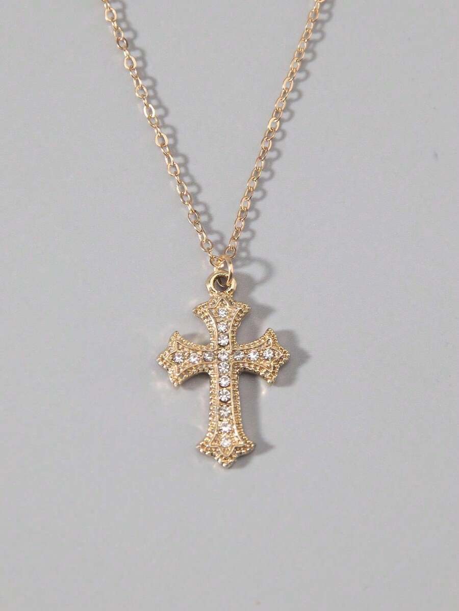 Colar Manfinity Crucifixo Strass — Foto 44