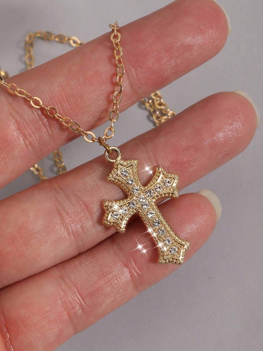 Colar Manfinity Crucifixo Strass — Foto 45