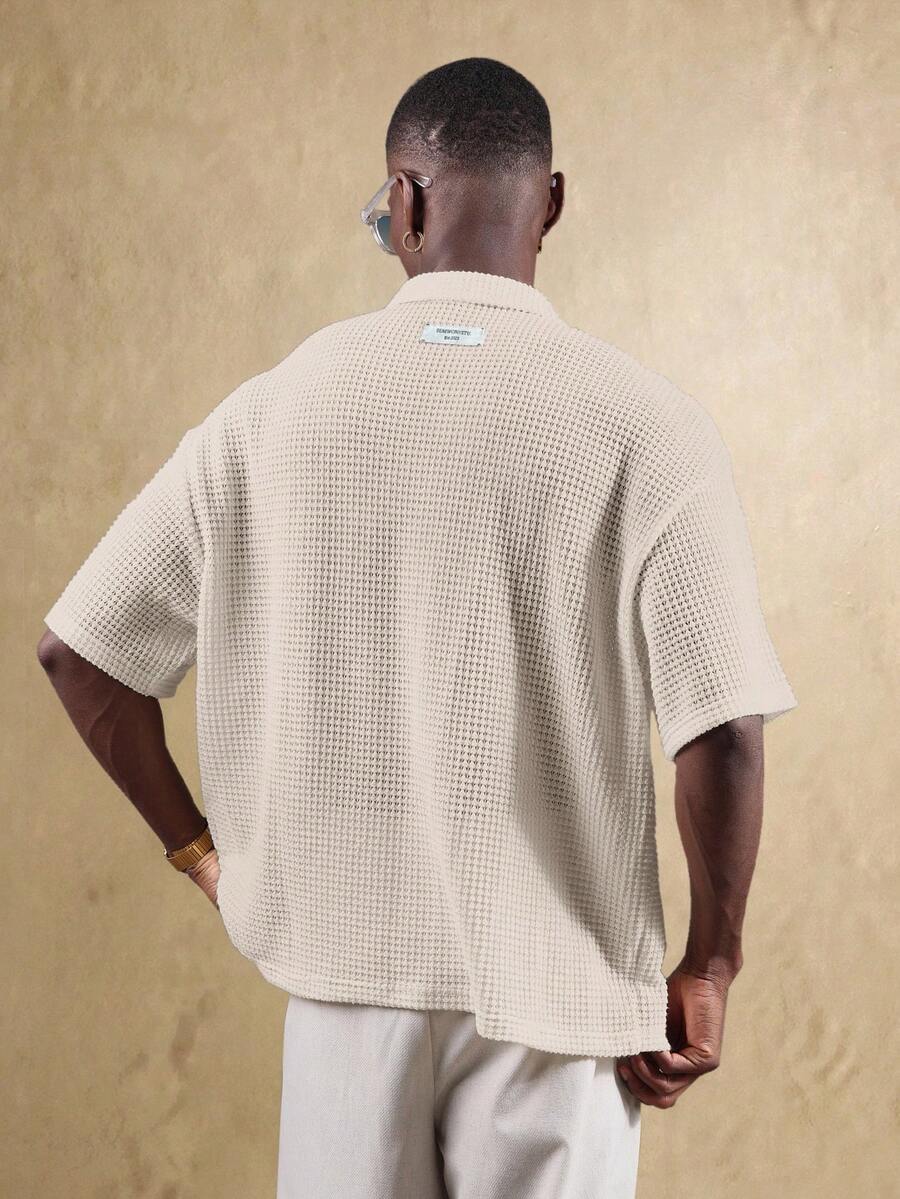 Camisa Polo Manfinity Studios Waffle Knit Polo — Foto 17