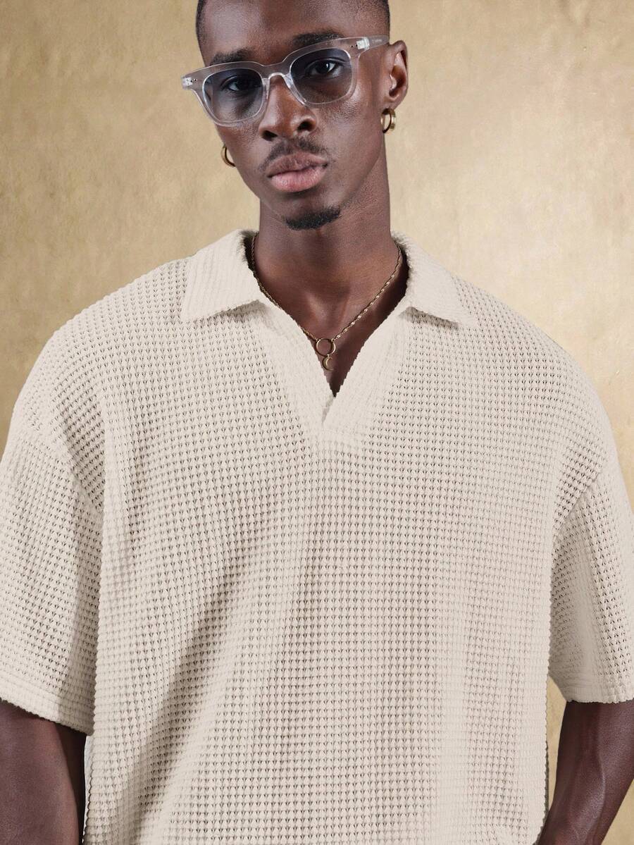 Camisa Polo Manfinity Studios Waffle Knit Polo — Foto 18